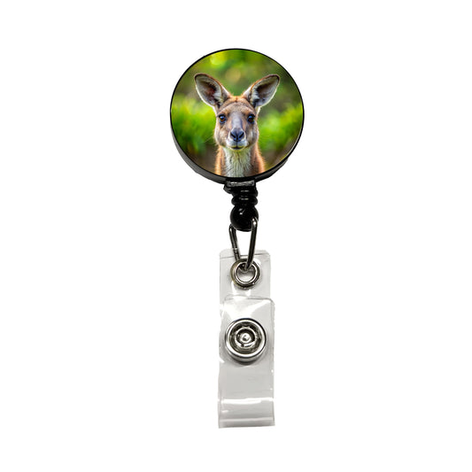 Kangaroo Face Retractable ID Key Card Name Tag Badge Holder with Clip