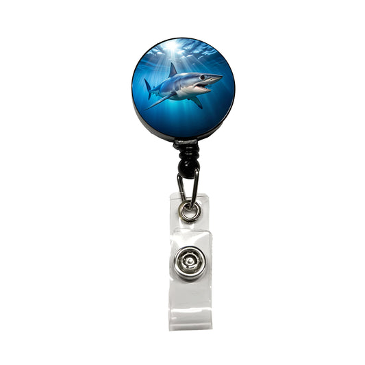 Mako Shark Retractable ID Key Card Name Tag Badge Holder with Clip