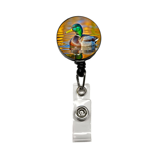 Mallard Duck Retractable ID Key Card Name Tag Badge Holder with Clip