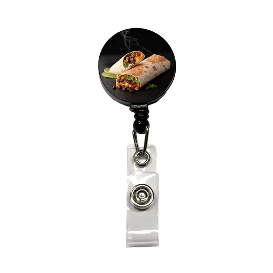 Mexican Burrito Retractable ID Key Card Name Tag Badge Holder with Clip