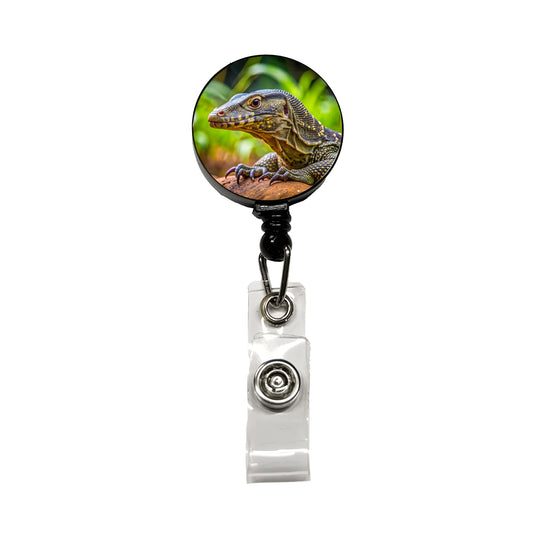 Monitor Lizard Reptile Retractable ID Key Card Name Tag Badge Holder with Clip