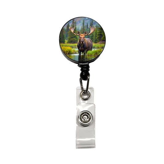 Moose Retractable ID Key Card Name Tag Badge Holder with Clip