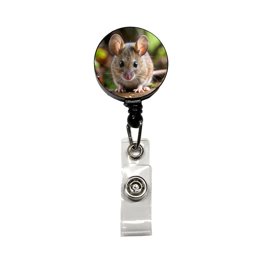 Mouse Retractable ID Key Card Name Tag Badge Holder with Clip