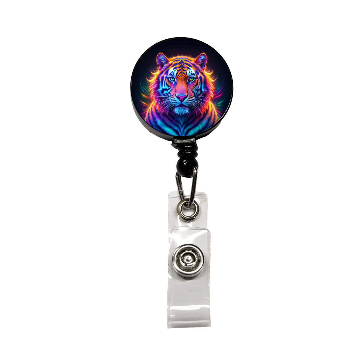 Neon Tiger Retractable ID Key Card Name Tag Badge Holder with Clip