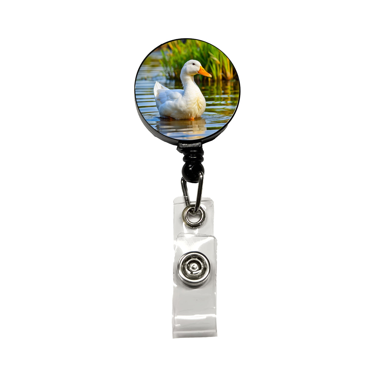 Pekin Duck Retractable ID Key Card Name Tag Badge Holder with Clip