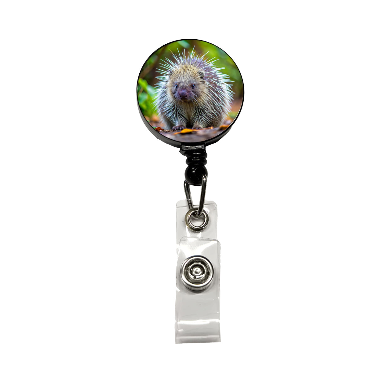 Porcupine Retractable ID Key Card Name Tag Badge Holder with Clip
