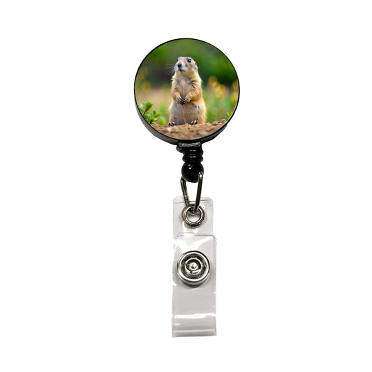 Prairie Dog Retractable ID Key Card Name Tag Badge Holder with Clip
