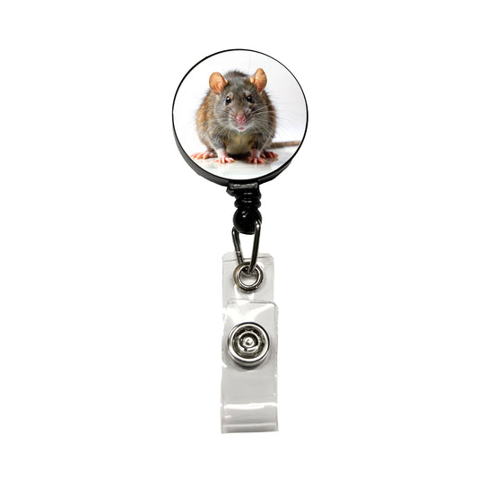 Rat Retractable ID Key Card Name Tag Badge Holder with Clip