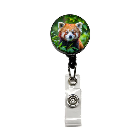 Red Panda Retractable ID Key Card Name Tag Badge Holder with Clip