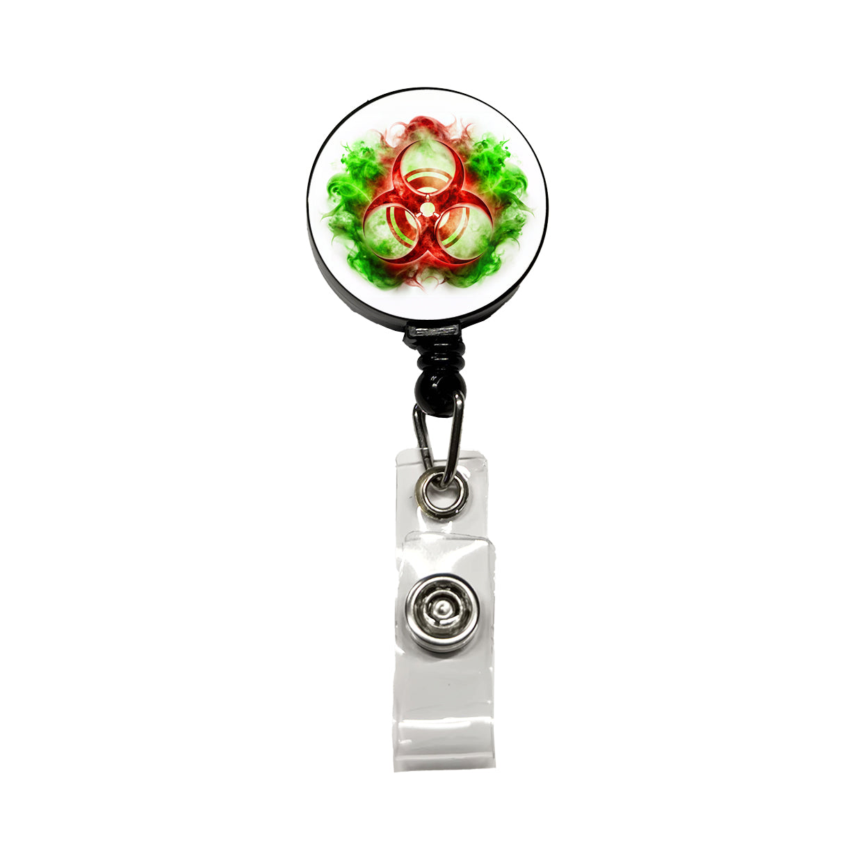 Red Zombie Outbreak Symbol With Green Toxic Gas Retractable ID Key Card Name Tag Badge Holder with Clip