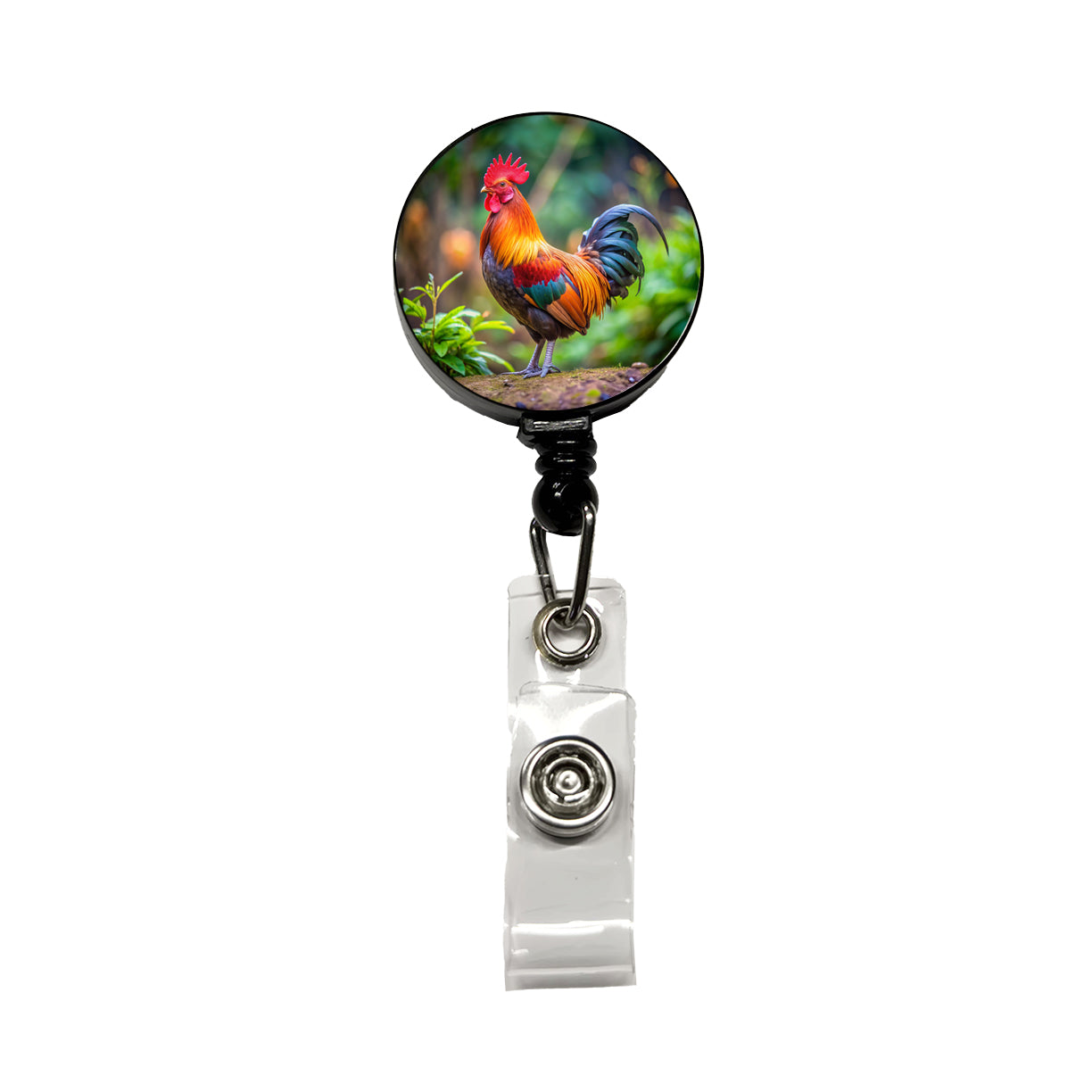 Rooster Retractable ID Key Card Name Tag Badge Holder with Clip