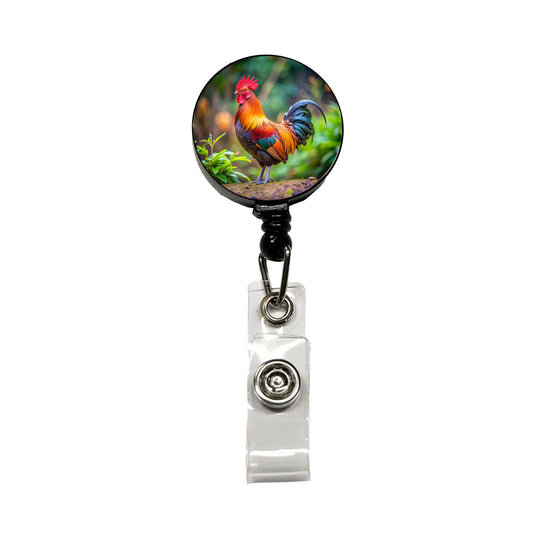 Rooster Retractable ID Key Card Name Tag Badge Holder with Clip