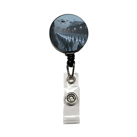 Sci-fi Futuristic Dystopian Society of Mindless Drones Retractable ID Key Card Name Tag Badge Holder with Clip