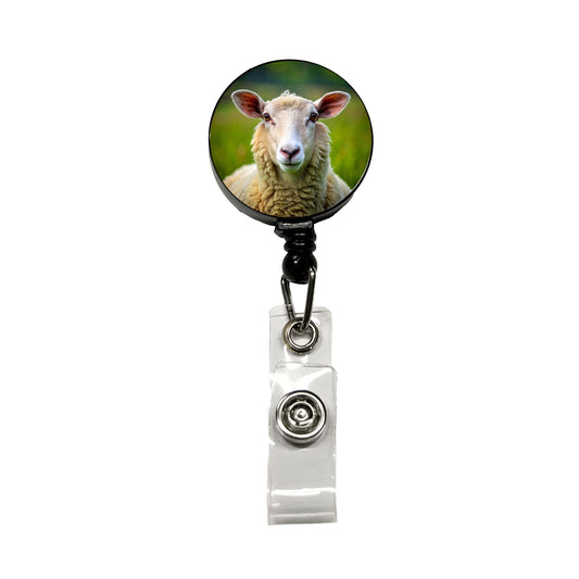 Sheep Retractable ID Key Card Name Tag Badge Holder with Clip