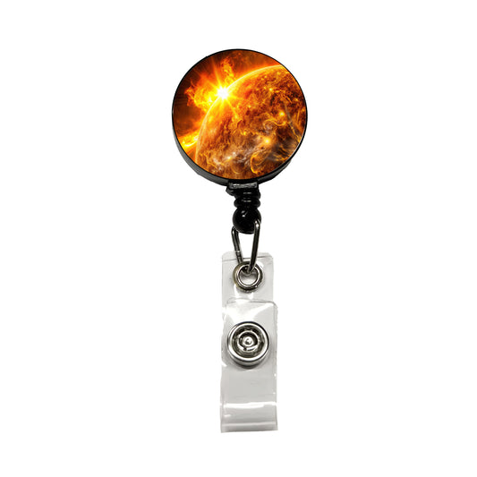 Solar Flare on the Sun Sci-fi Retractable ID Key Card Name Tag Badge Holder with Clip