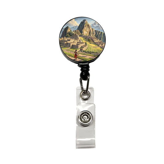 South American Inca Empire Retractable ID Key Card Name Tag Badge Holder with Clip
