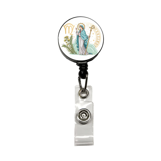 Zodiac Horoscope Symbol Virgo Maiden Virgin Retractable ID Key Card Name Tag Badge Holder with Clip
