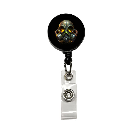 Zombie Outbreak Gas Mask Retractable ID Key Card Name Tag Badge Holder with Clip