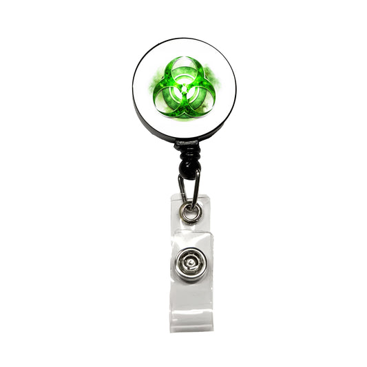 Zombie Outbreak Green Toxic Symbol Retractable ID Key Card Name Tag Badge Holder with Clip