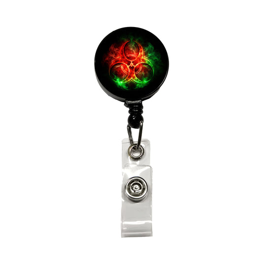 Zombie Outbreak Symbol With Red Green Toxic Gasses Retractable ID Key Card Name Tag Badge Holder with Clip