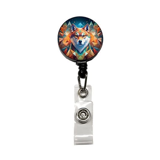 Akita Dog Abstract Stylized Art Retractable ID Key Card Name Tag Badge Holder with Clip