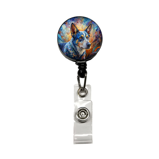 Australian Cattle Dog Abstract Art Retractable ID Key Card Name Tag Badge Holder with Clip