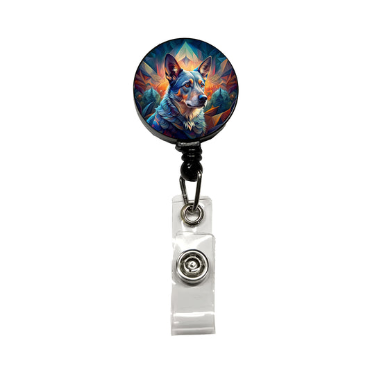 Australian Cattle Dog Abstract Stylized Art Retractable ID Key Card Name Tag Badge Holder with Clip