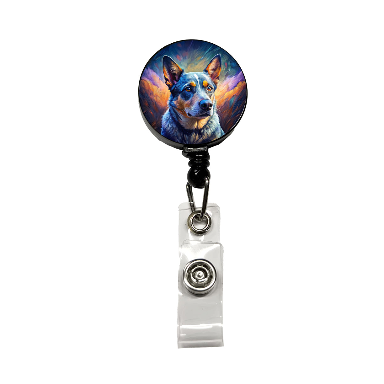 Australian Cattle Dog Pop Art Retractable ID Key Card Name Tag Badge Holder with Clip
