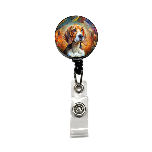Beagle Dog Abstract Art Retractable ID Key Card Name Tag Badge Holder with Clip
