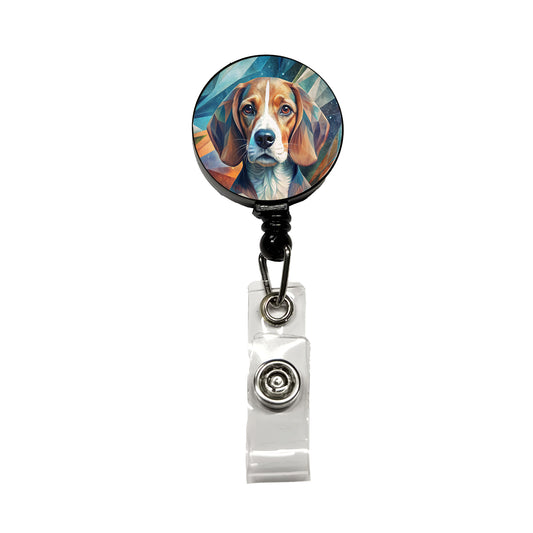 Beagle Dog Abstract Stylized Art Retractable ID Key Card Name Tag Badge Holder with Clip