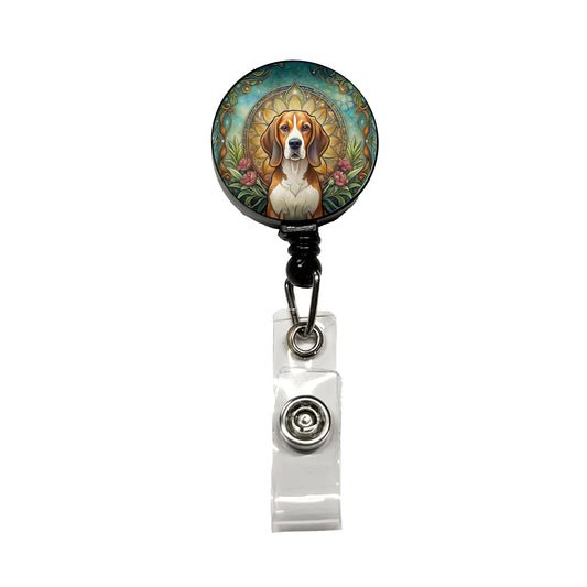 Beagle Dog Art Nouveau Retractable ID Key Card Name Tag Badge Holder with Clip