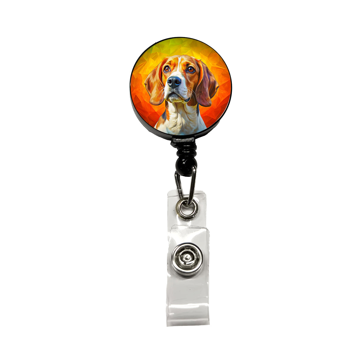 Beagle Dog Pop Art Retractable ID Key Card Name Tag Badge Holder with Clip
