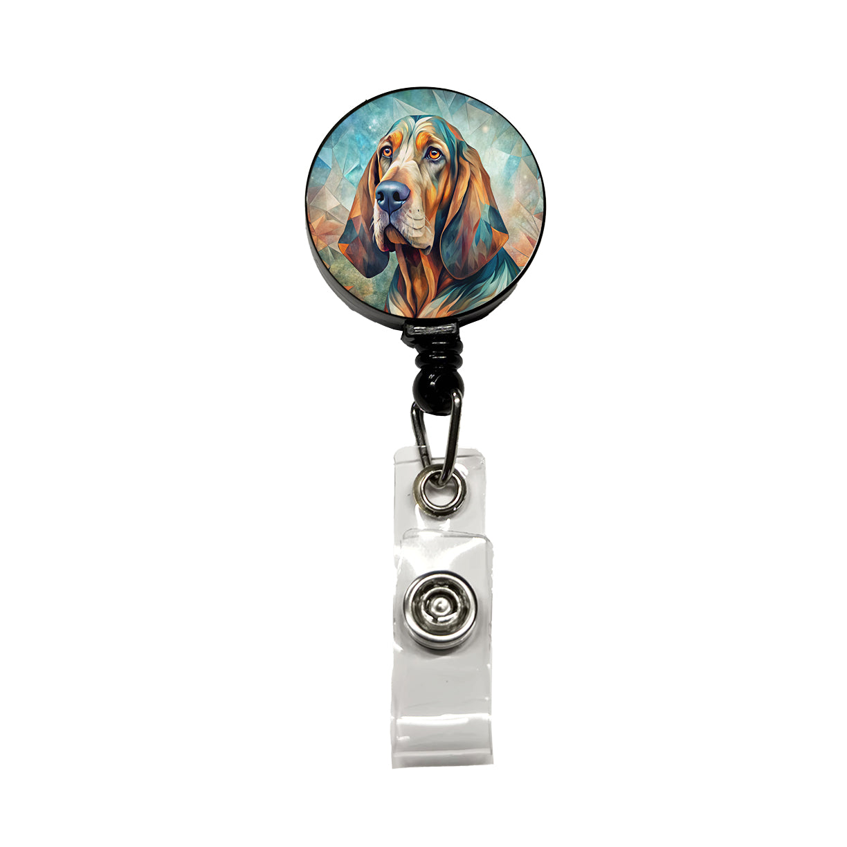 Bloodhound Dog Contemporary Art Retractable ID Key Card Name Tag Badge Holder with Clip