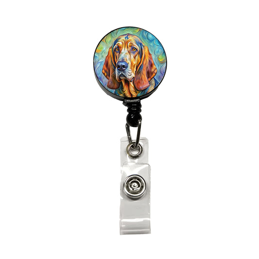 Bloodhound Dog Expressionism Art Retractable ID Key Card Name Tag Badge Holder with Clip