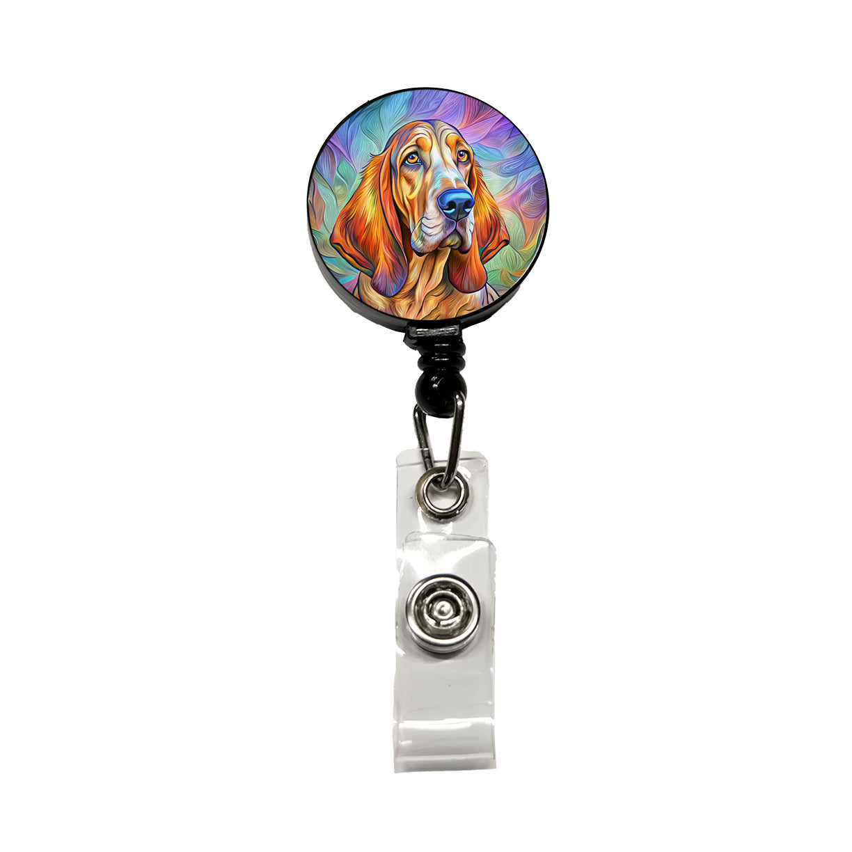 Bloodhound Dog Pop Art Retractable ID Key Card Name Tag Badge Holder with Clip