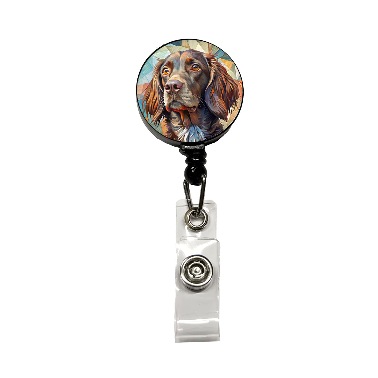 Boykin Spaniel Dog Contemporary Art Retractable ID Key Card Name Tag Badge Holder with Clip