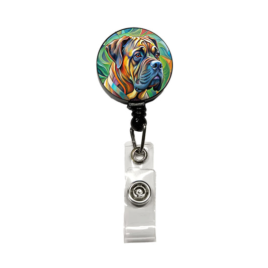 Bullmastiff Dog Abstract Art Retractable ID Key Card Name Tag Badge Holder with Clip