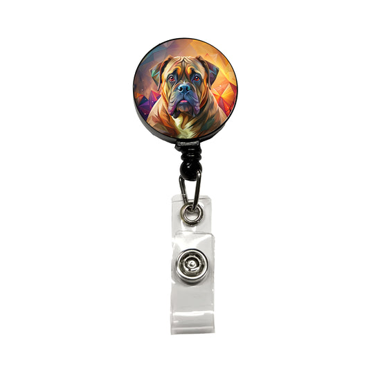 Bullmastiff Dog Contemporary Art Retractable ID Key Card Name Tag Badge Holder with Clip