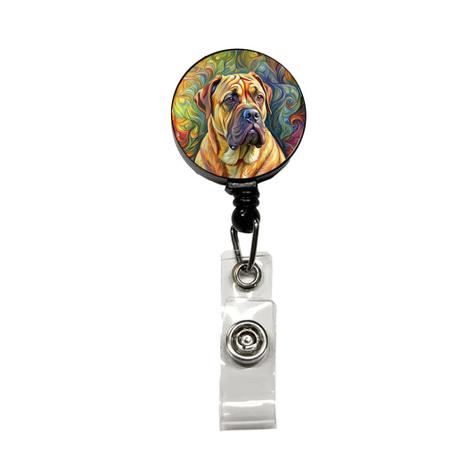 Bullmastiff Dog Expressionism Art Retractable ID Key Card Name Tag Badge Holder with Clip