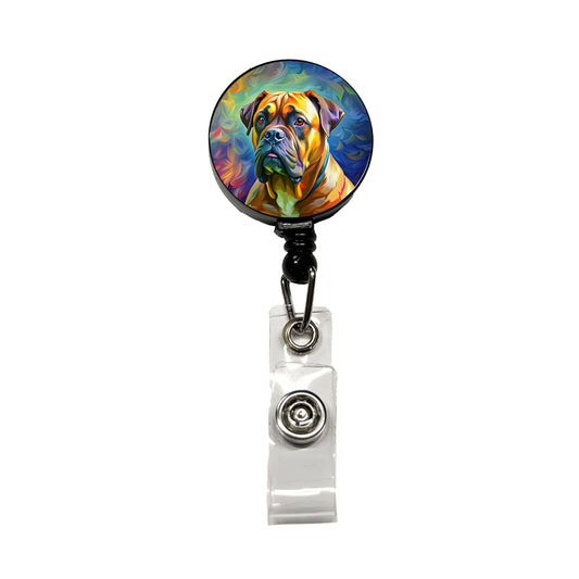 Bullmastiff Dog Pop Art Retractable ID Key Card Name Tag Badge Holder with Clip