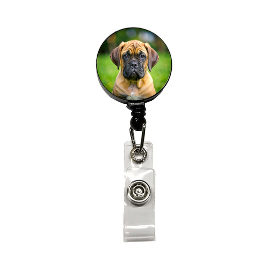 Bullmastiff Dog Puppy Photo Retractable ID Key Card Name Tag Badge Holder with Clip