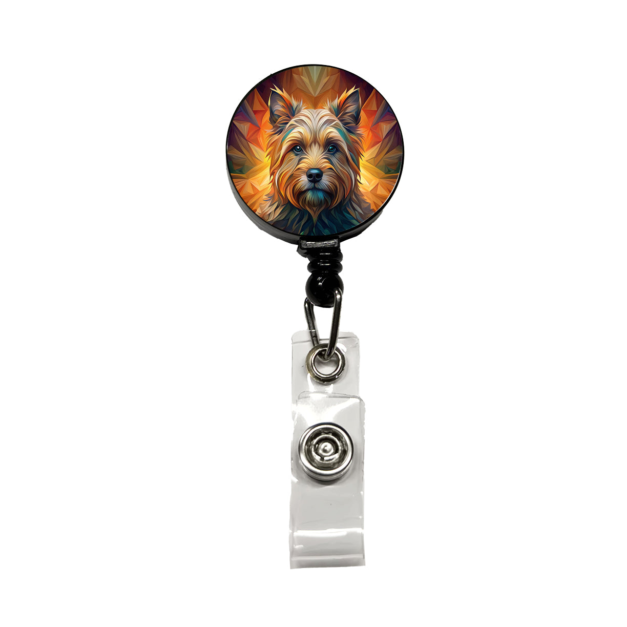 Cairn Terrier Dog Abstract Stylized Art Retractable ID Key Card Name Tag Badge Holder with Clip