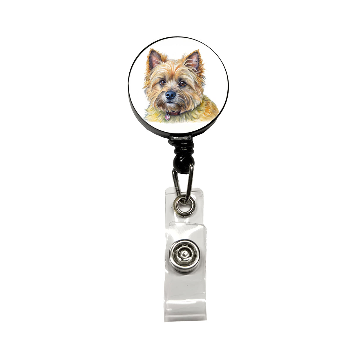Cairn Terrier Dog Illustration Retractable ID Key Card Name Tag Badge Holder with Clip