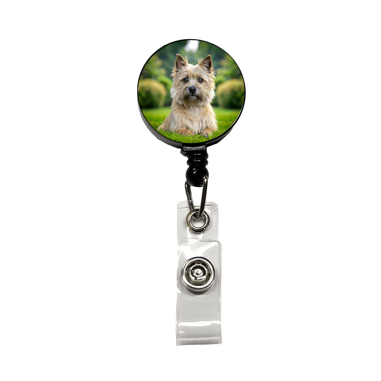 Cairn Terrier Dog Photo Retractable ID Key Card Name Tag Badge Holder with Clip