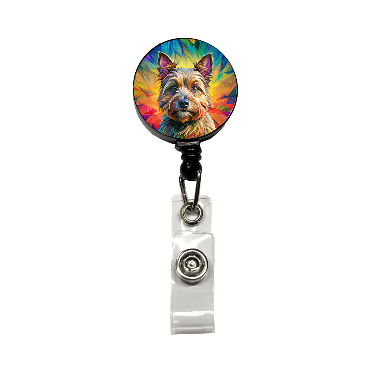 Cairn Terrier Dog Pop Art Retractable ID Key Card Name Tag Badge Holder with Clip