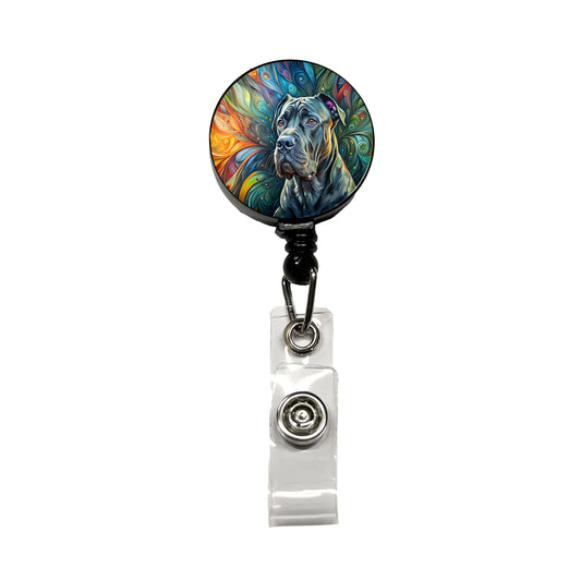 Cane Corso Dog Abstract Art Retractable ID Key Card Name Tag Badge Holder with Clip
