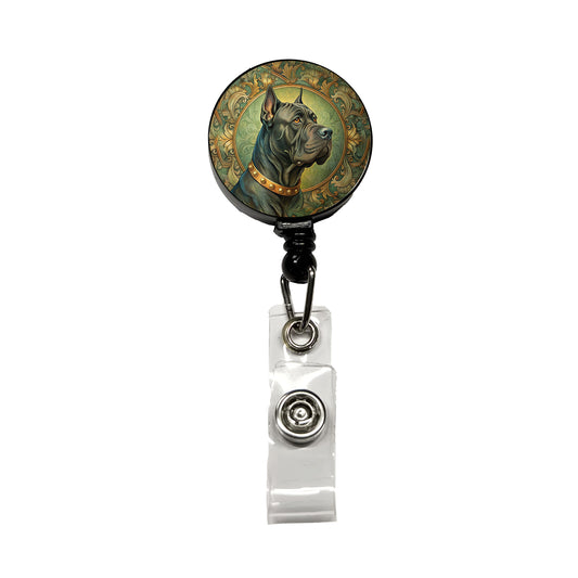 Cane Corso Dog Art Nouveau Retractable ID Key Card Name Tag Badge Holder with Clip