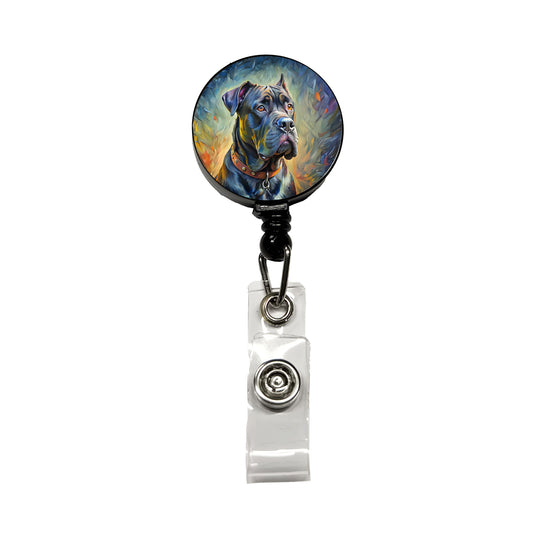 Cane Corso Dog Expressionism Art Retractable ID Key Card Name Tag Badge Holder with Clip