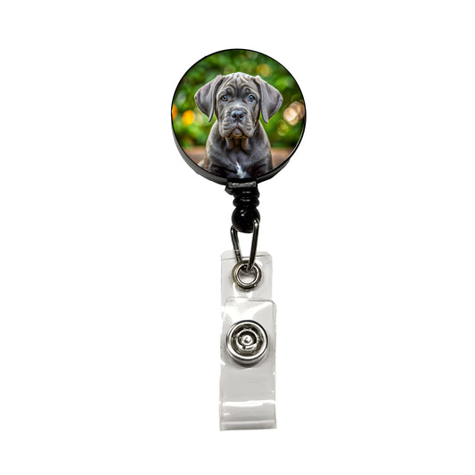 Cane Corso Dog Puppy Photo Retractable ID Key Card Name Tag Badge Holder with Clip