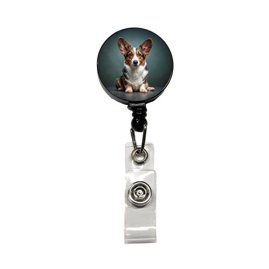 Cardigan Welsh Corgi Dog Photo Retractable ID Key Card Name Tag Badge Holder with Clip